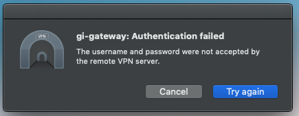 Failed Authentication