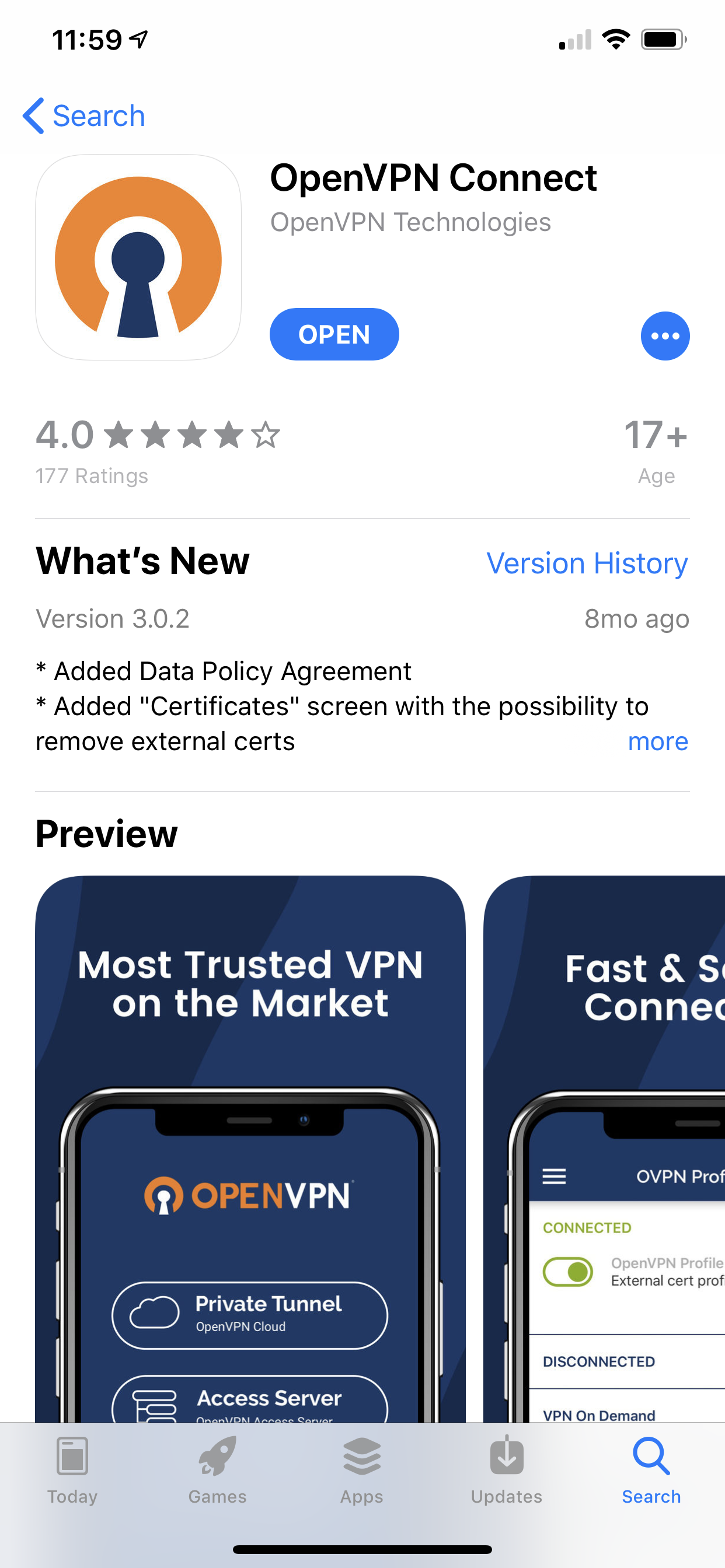 iOS OpenVPN Connect App