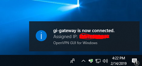 VPN Connected Assigned to IP